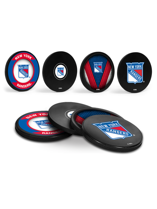 <transcy>Sous-verres NHL New York Rangers Hockey Puck (paquet de 4) en cube</transcy>