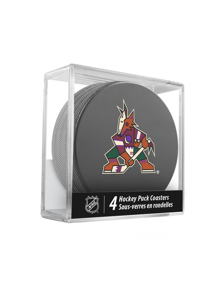 <transcy>Sous-verres NHL Arizona Coyotes Hockey Puck (paquet de 4) en cube</transcy>