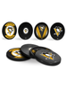<transcy>Sous-verres de hockey rondelle de hockey des Penguins de Pittsburgh de la LNH (paquet de 4) en cube</transcy>