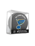 NHL St. Louis Blues Hockey Puck Drink Coasters (4-Pack) In Cube