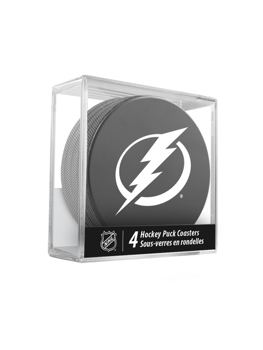 NHL Tampa Bay Lightning Hockey Puck Drink Coasters (4-Pack) In Cube