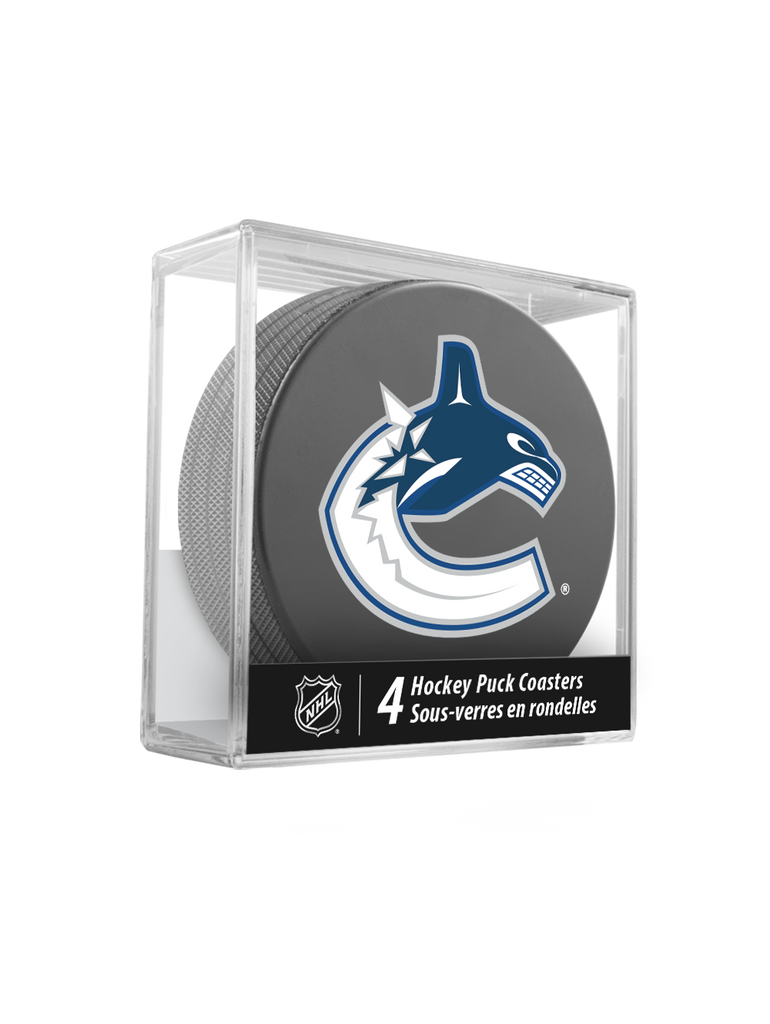 NHL Vancouver Canucks Hockey Puck Drink Coasters (4-Pack) In Cube
