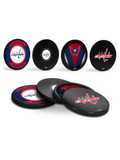NHL Washington Capitals Hockey Puck Drink Coasters (4-Pack) In Cube