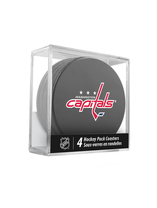 NHL Washington Capitals Hockey Puck Drink Coasters (4-Pack) In Cube