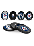 <transcy>Sous-verres de hockey rondelle de hockey des Jets de Winnipeg de la LNH (paquet de 4) en cube</transcy>