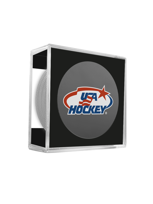 USA Hockey Hockey Puck Drink Coasters (4-Pack) In Cube