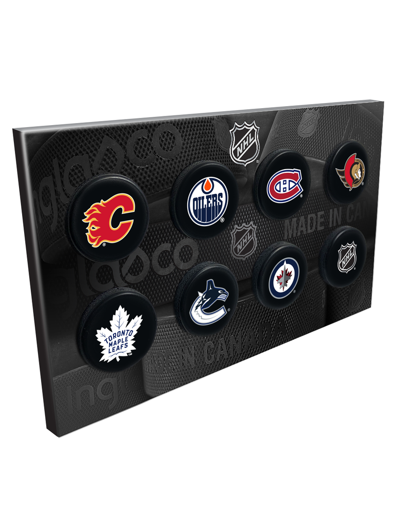 NHL Hockey Puck Presentation Wall Plaque. Proudly Display Your NHL Puck  Collection. Includes One NHL Shield Classic Souvenir Collector Hockey Puck.