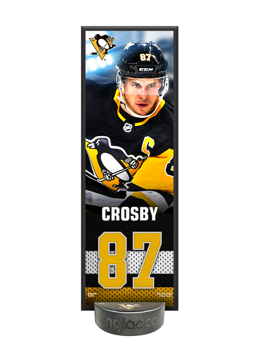 NHLPA Sidney Crosby #87 Pittsburgh Penguins Deco Plaque And Hockey Puck Holder Set